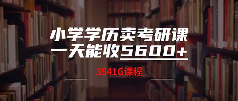 小学学历卖考研课程，一天收5600（附3580G考研合集）-梧桐有术