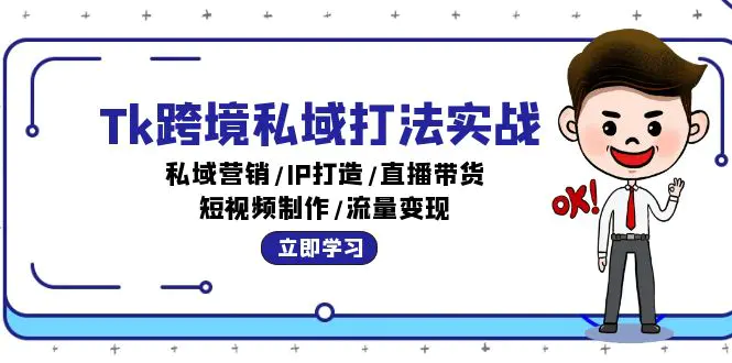 Tk跨境私域打法实战：私域营销/IP打造/直播带货/短视频制作-梧桐有术