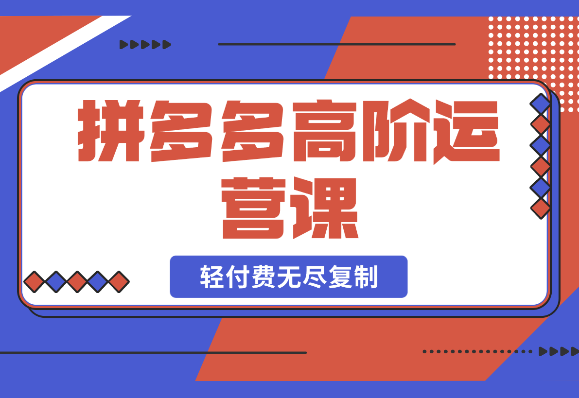 拼多多高阶运营课：极致群爆款玩法，轻付费无尽复制-梧桐有术