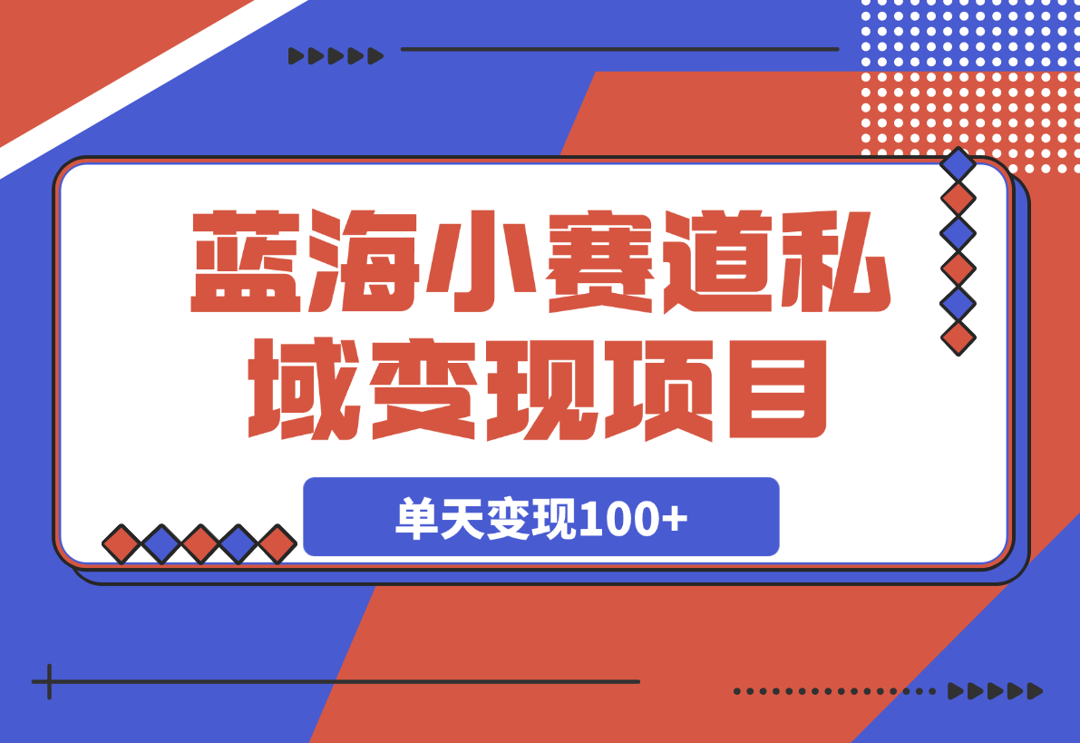 抖音蓝海小赛道私域变现项目，单价9.9/单天变现100+-梧桐有术