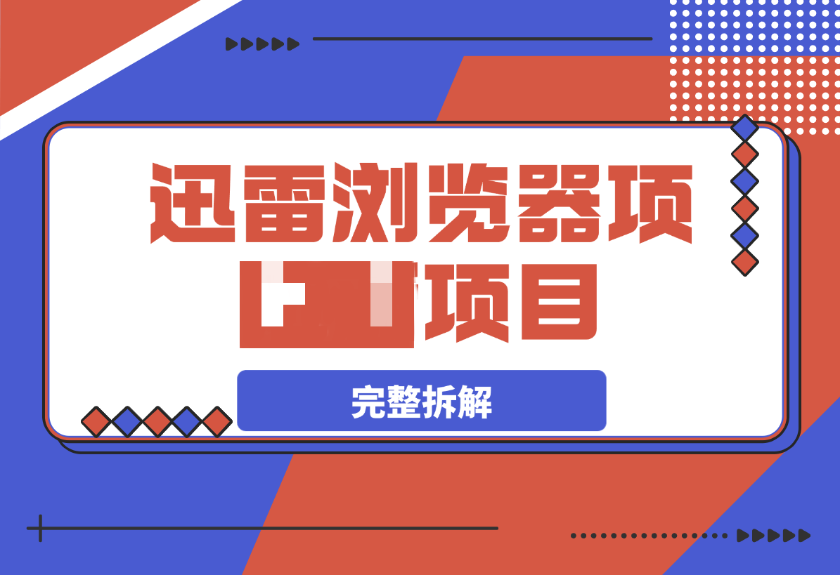 迅雷浏览器项目_真就每天忙活10分钟，完整拆解+热点把控-梧桐有术